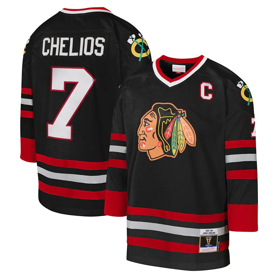 Chris Chelios Chicago Blackhawks Mitchell & Ness 1997/98 Jersey - Black